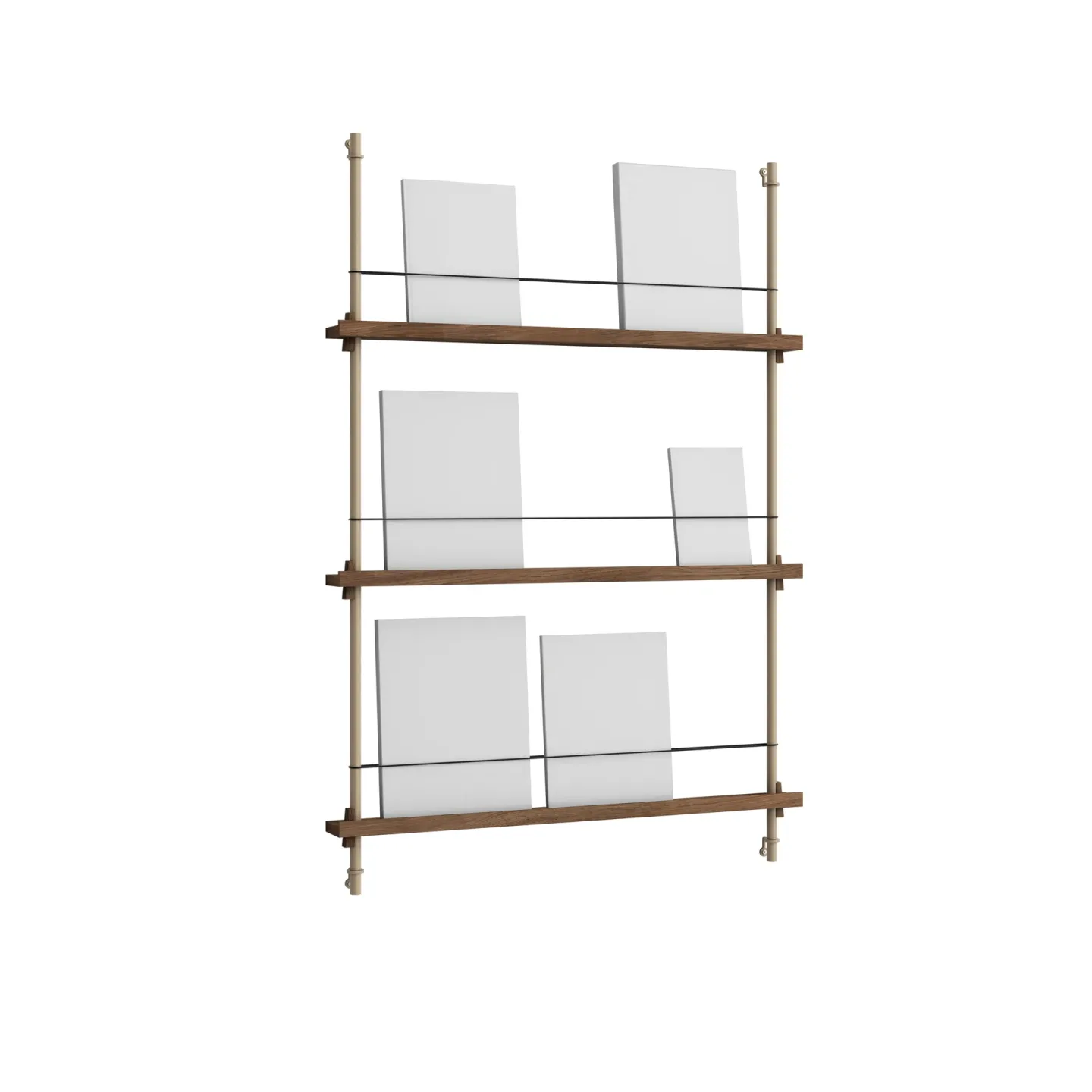 MOEBE Magazine Shelving tidningsställ Rökt ek-warm grey, 85x115x7 cm, MS.115.1