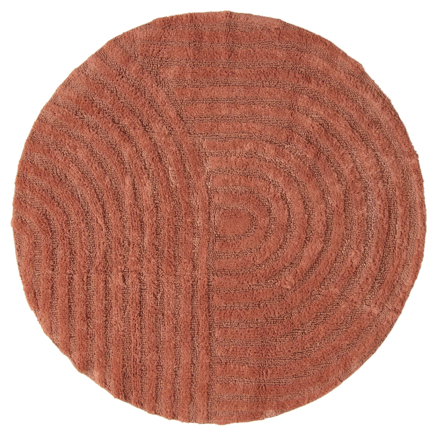 Rund baderomsmatte - Embla (terracotta) (Størrelse: Ø 65 cm)