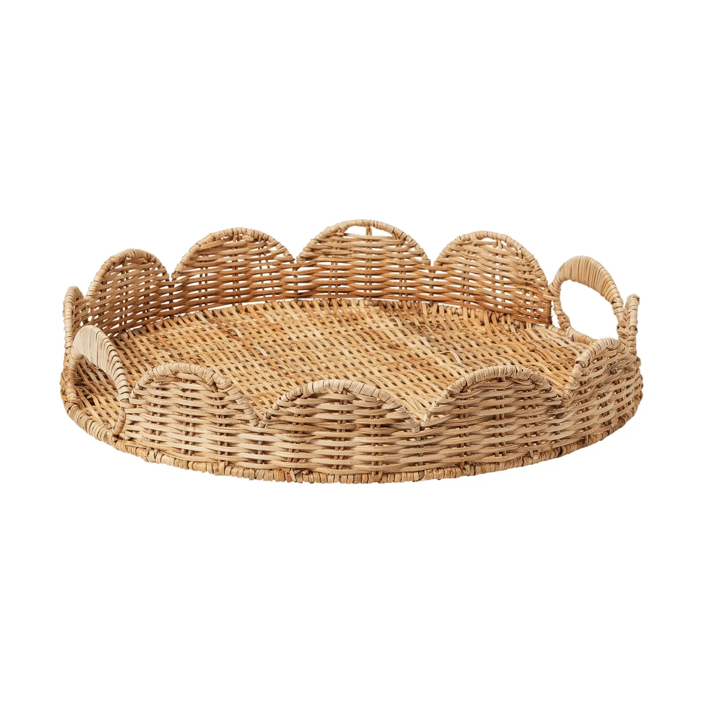 Pick a Poppy Round Scallop Tablett Natur, 40 cm