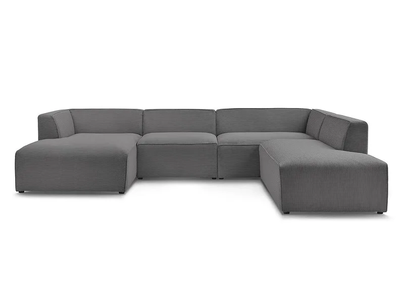 Wohnlandschaft BOBOCHIC MEGEVE Cord-Stoff dunkelgrau