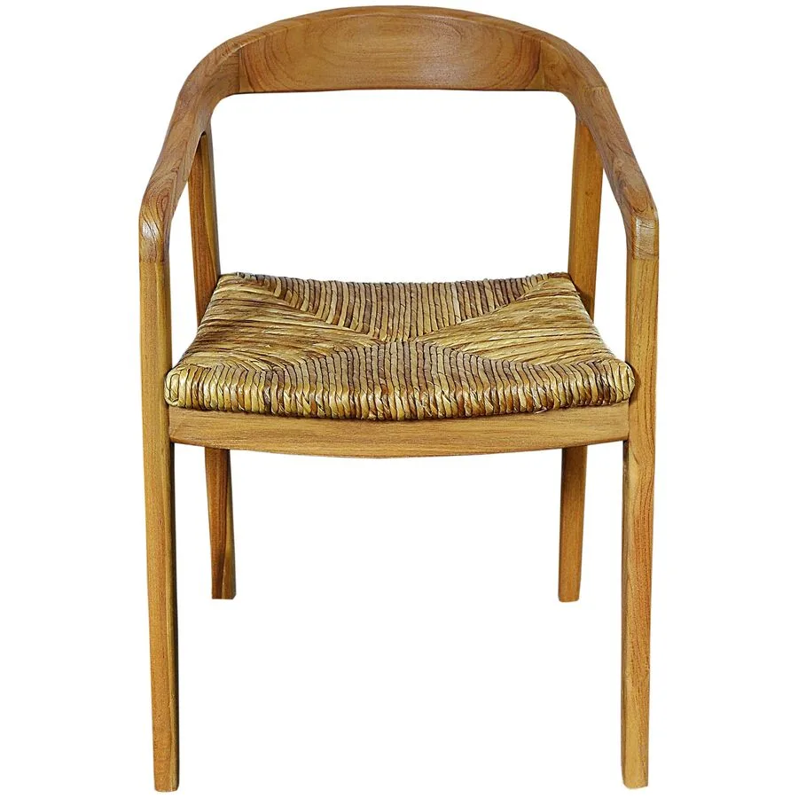 Armlehnstuhl Vivienne naturbraun Teak, Rattan