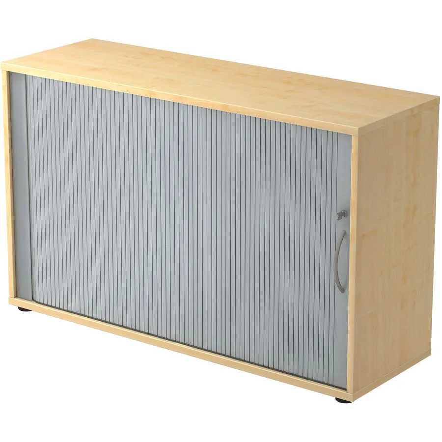 Aktenschrank Office Silber, Ahorn Dekor Holzwerkstoff, Kunststoff B 120 cm H 74.8 cm