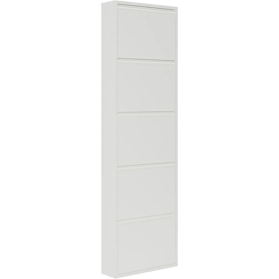 Schuhschrank Vinci Weiss Metall 51 cm 169 cm