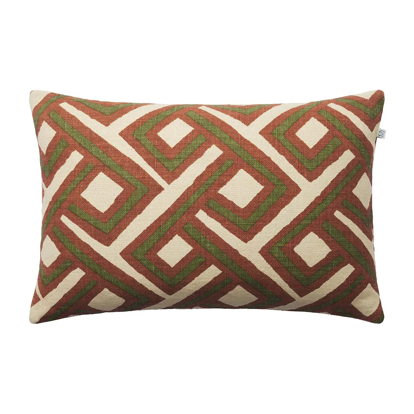 Chhatwal & Jonsson Lanka Kissenbezug 40 x 60 cm Terracotta-Cactus Green
