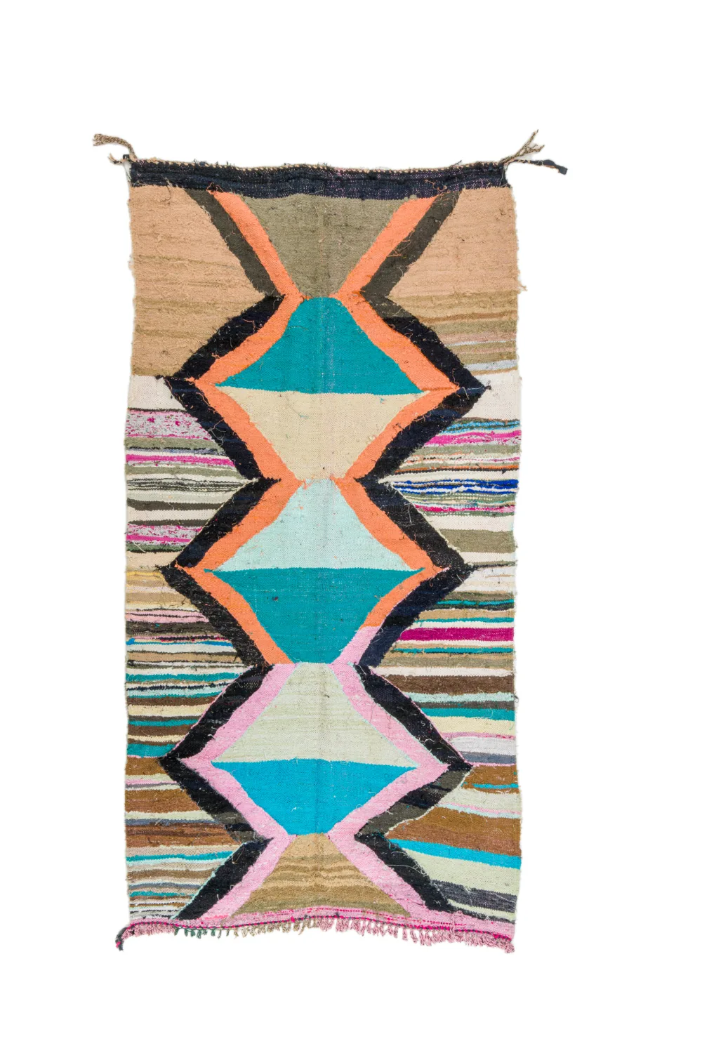 Marokkansk Boucherouite-teppe 135 x 265 cm (Størrelse: 135 x 265 cm)
