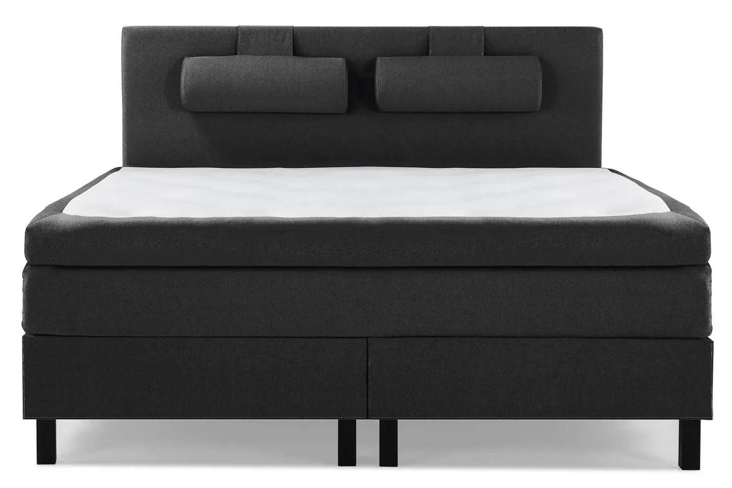 Lucky Komplett Sängpaket 160x200 Polyeter Slät - Nackkudde Stor Svart/Grå