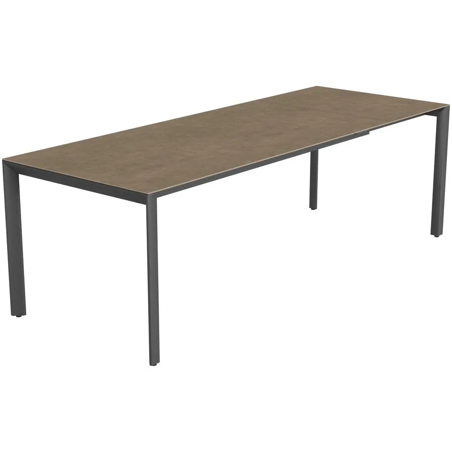 Gartentisch ausziehbar Tropea Schwarz matt / Terra Keramik/Stahl pulverbeschichtet B 180 T 90 cm