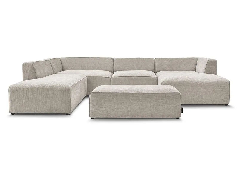 Wohnlandschaft BOBOCHIC MEGEVE Boucle-Stoff beige