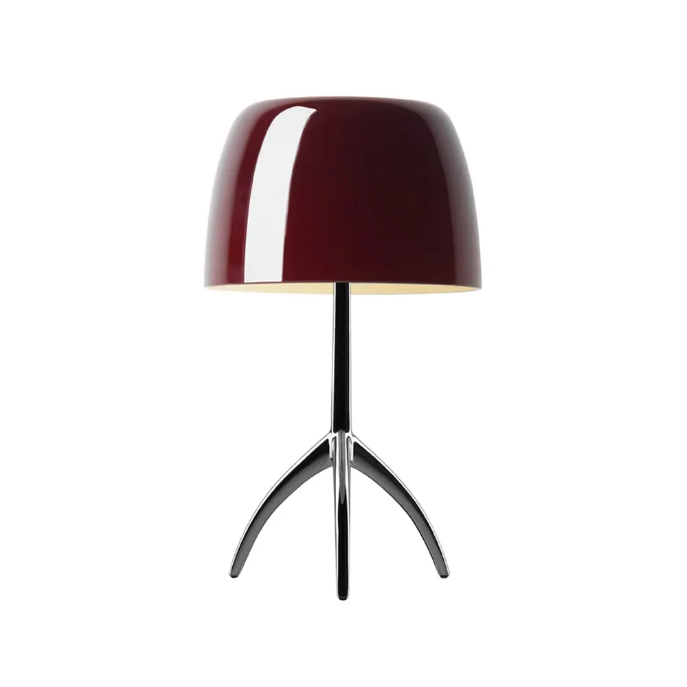 Foscarini Lumiere Grande Dimbar bordslampa körsbärsröd, svartkrom