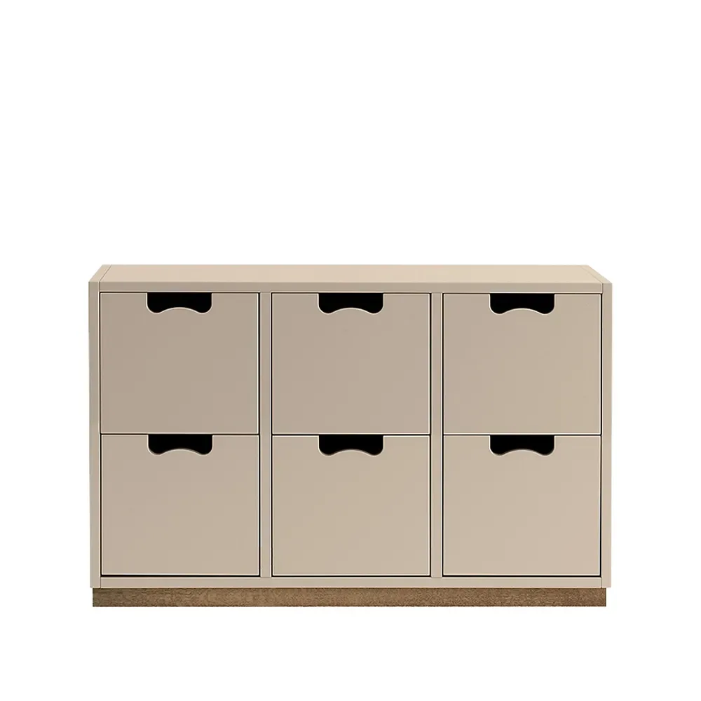 Asplund Snö B2 Kommode Dark sand, Eichensockel