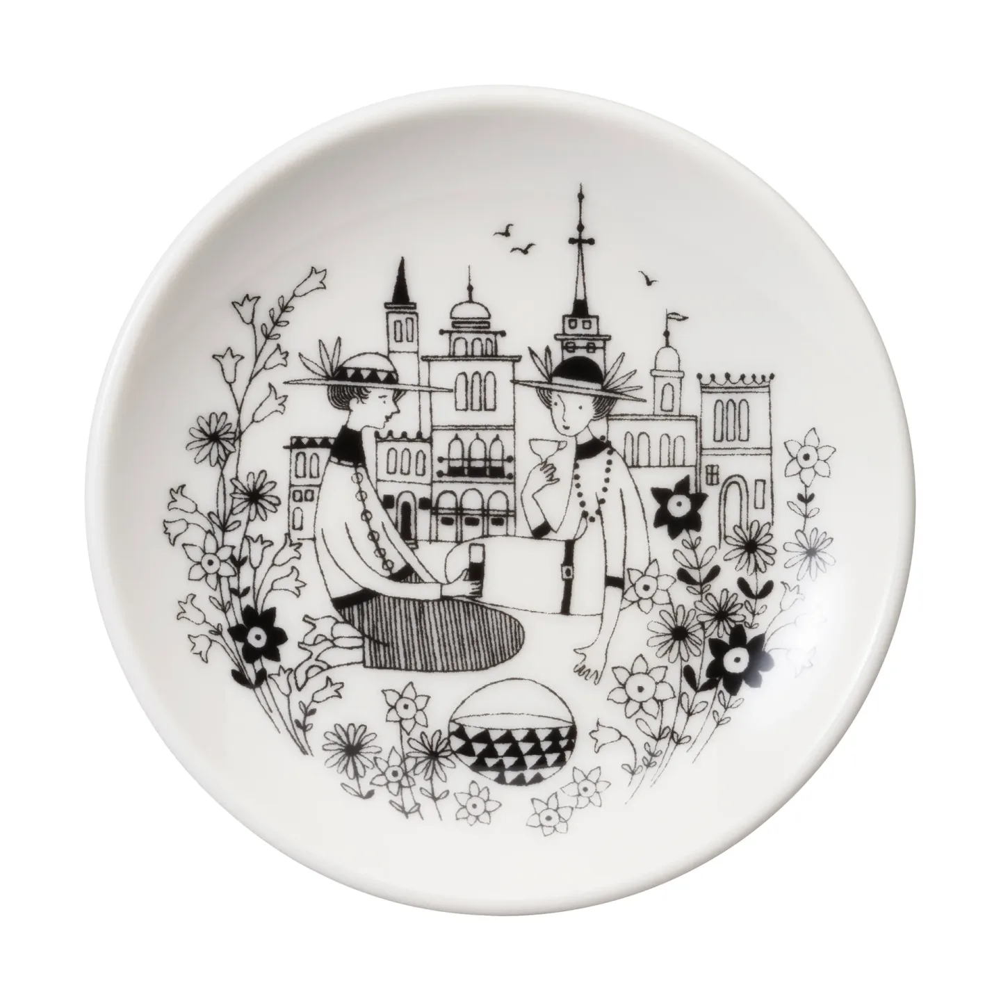 Arabia Emilia Teller Ø10,5cm Schwarz-weiß