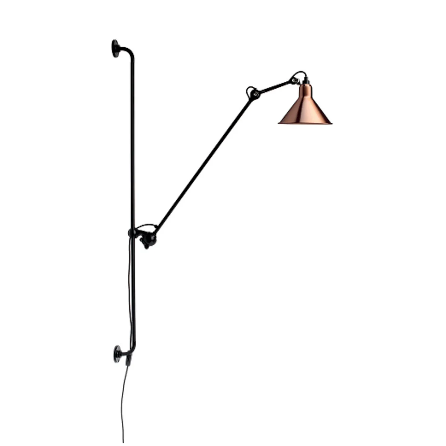 214 Wandleuchte Round schwarz/kupfer/weiß - Lampe Gras 214 Round - Wohnzimmer - Design - Metall - Einflammig