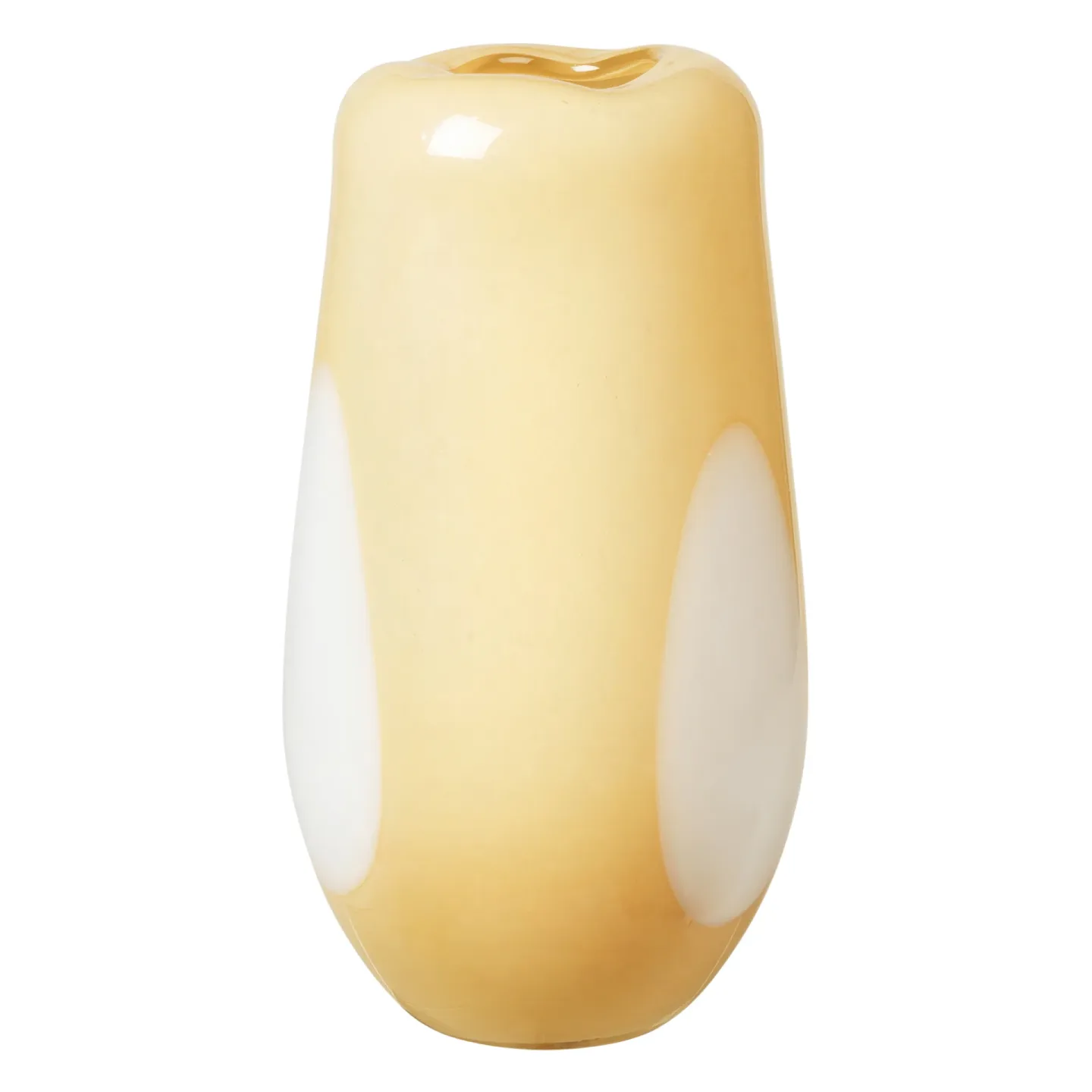 Broste Copenhagen Ada Dot Glasvase 37cm Golden fleece yellow
