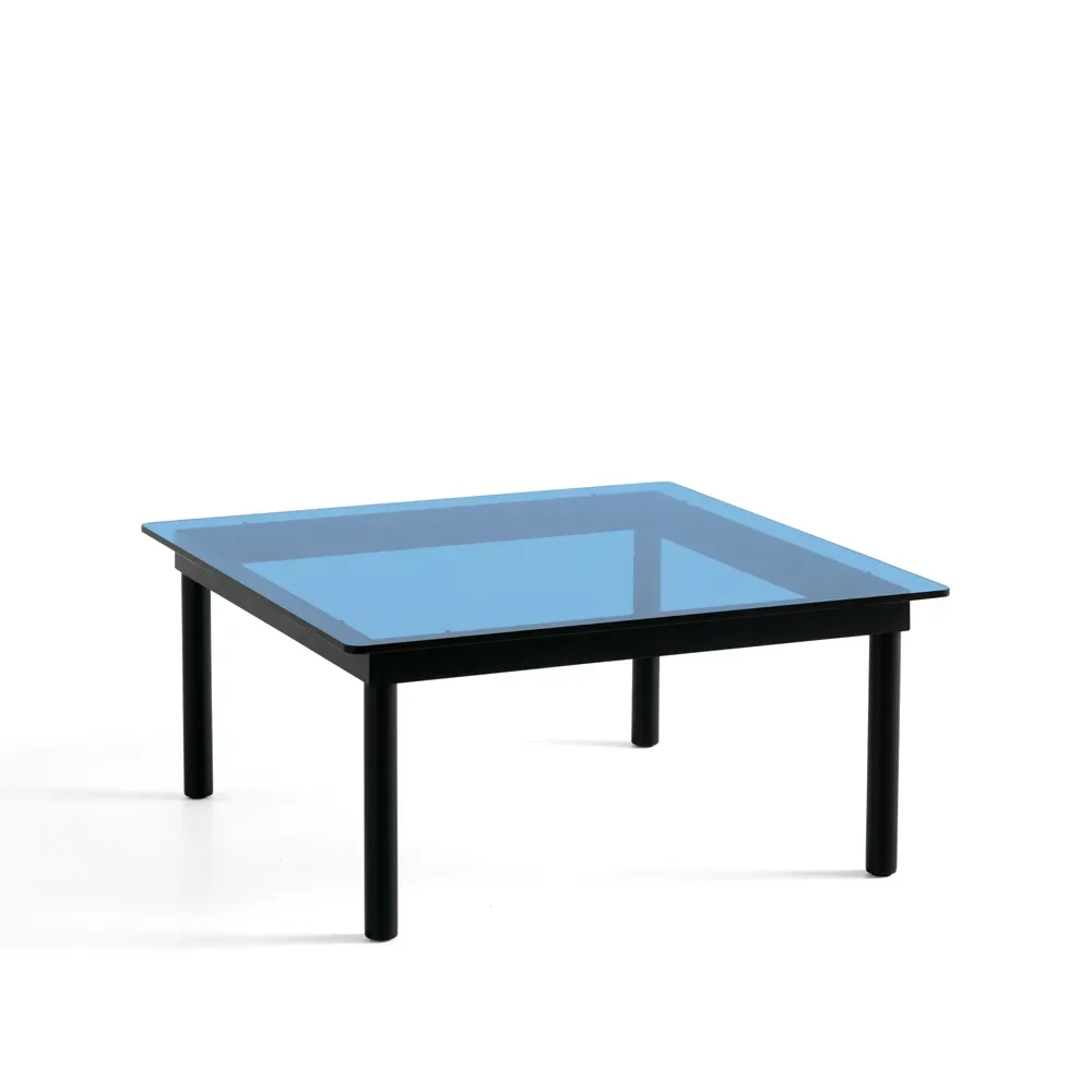 HAY Kofi soffbord Black oak-glastopp-blåtonat-b80 cm