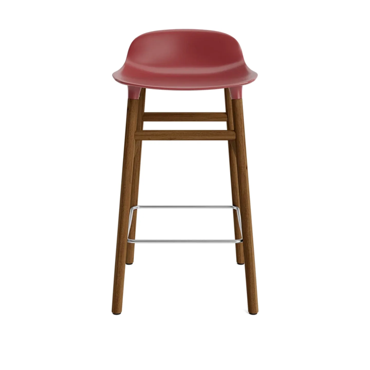 Normann Copenhagen - Form Barstool 65 cm Walnut Red - Barstolar - Simon Legald - Röd - Trä/Plast