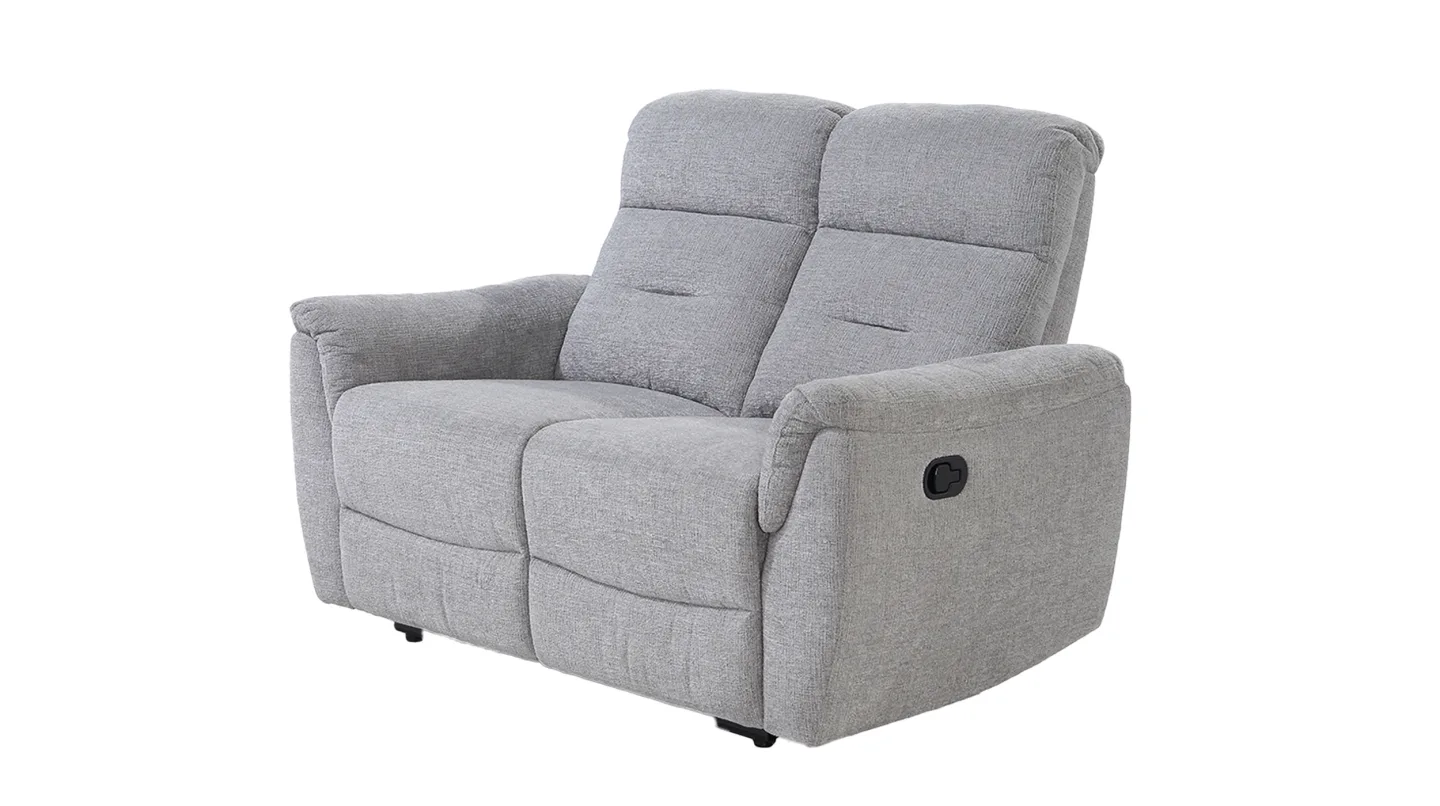 Einzelsofa 2-Sitzer Chenille grau 145 cm - Relaxfunktion - UTAH