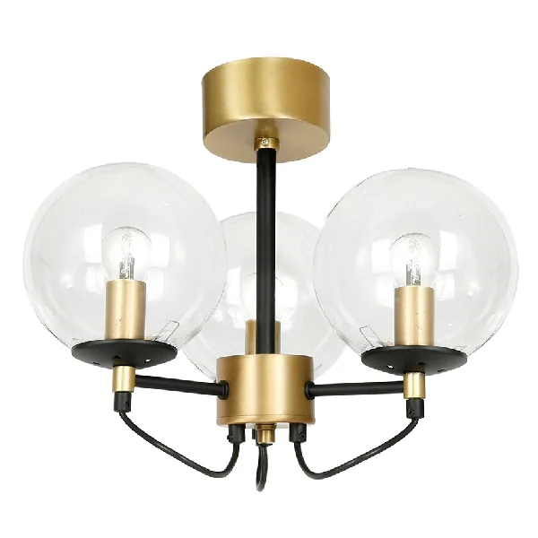 Hallbergs - Perla 3 Ø37 - Takplafond - Svart/mässing