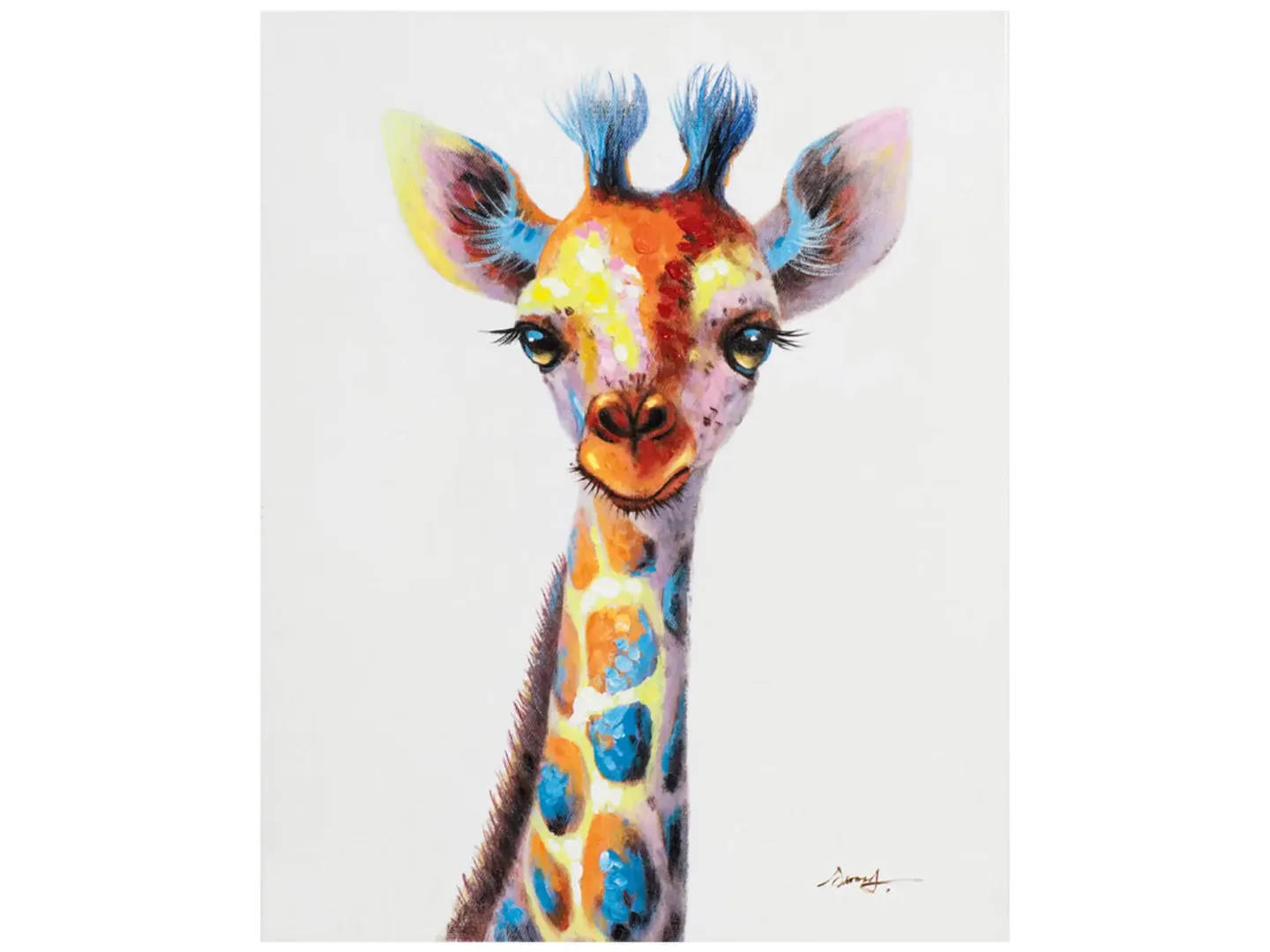 image LAND Bild Bunt Gepunktete Giraffe Mehrfarbig | Schubiger Möbel