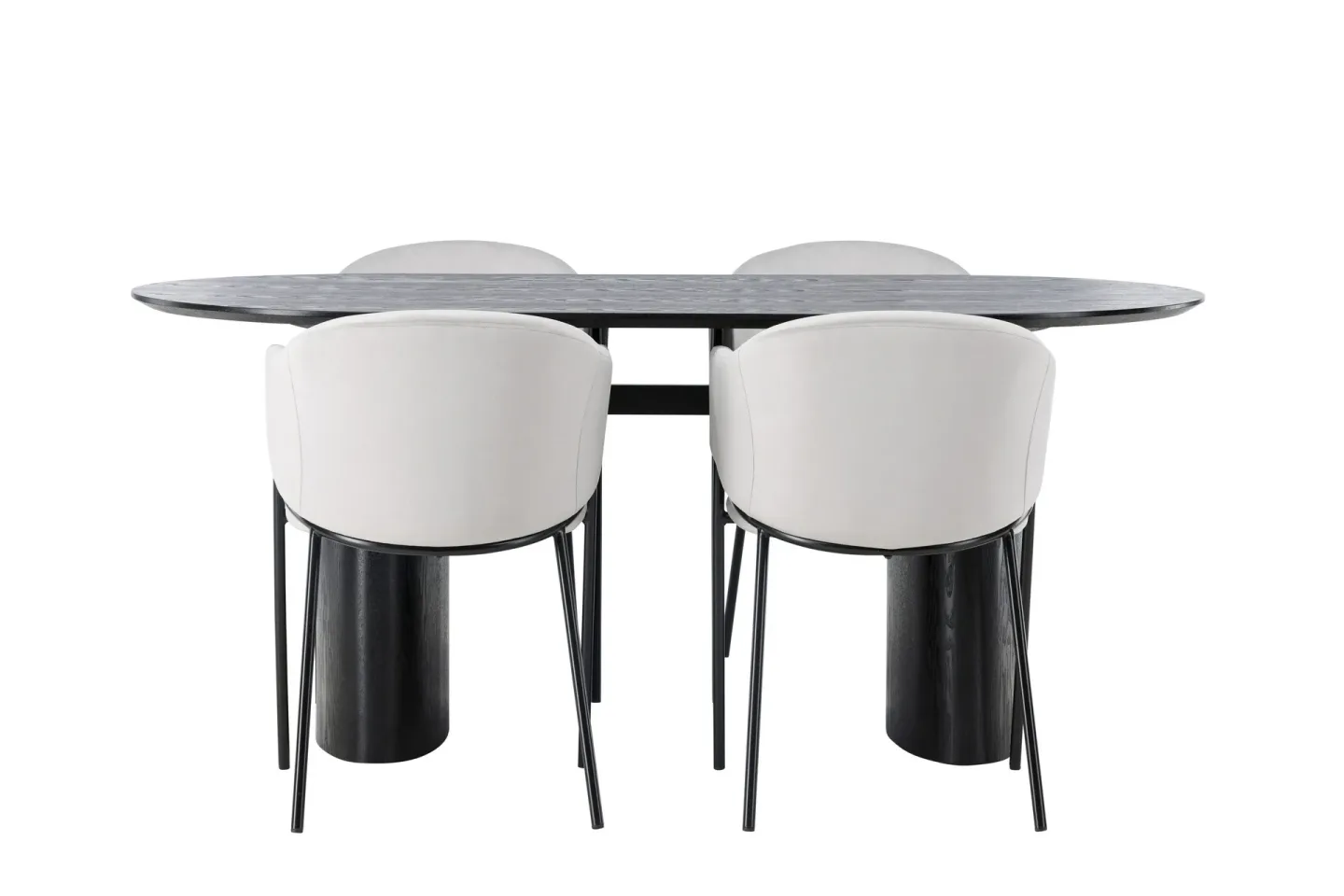 Isolde Matgrupp 180 cm Oval med 4 Evelina stolar - Svart