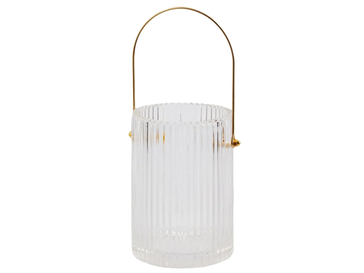 Edg Windlicht Rillenglas mit Henkel H: 15 cm | Schubiger Möbel