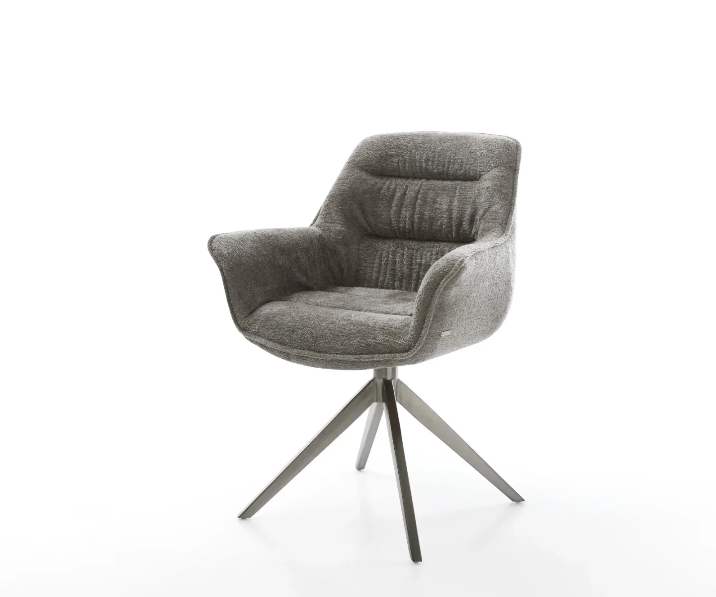 Drehstuhl Kaira-Flex Bouclé Soft Schlamm Kreuzgestell breit Graphit 360° drehbar Wippfunktion