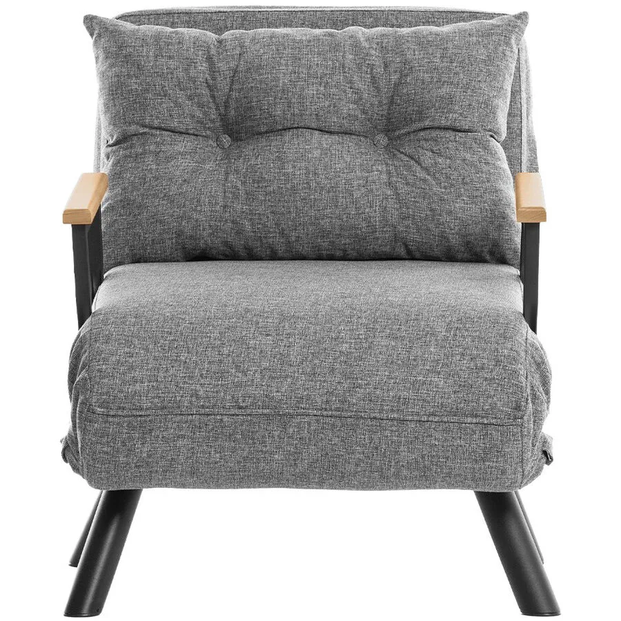 Sessel Foldbar hellgrau Leinen B 78 T 60 H 78 cm