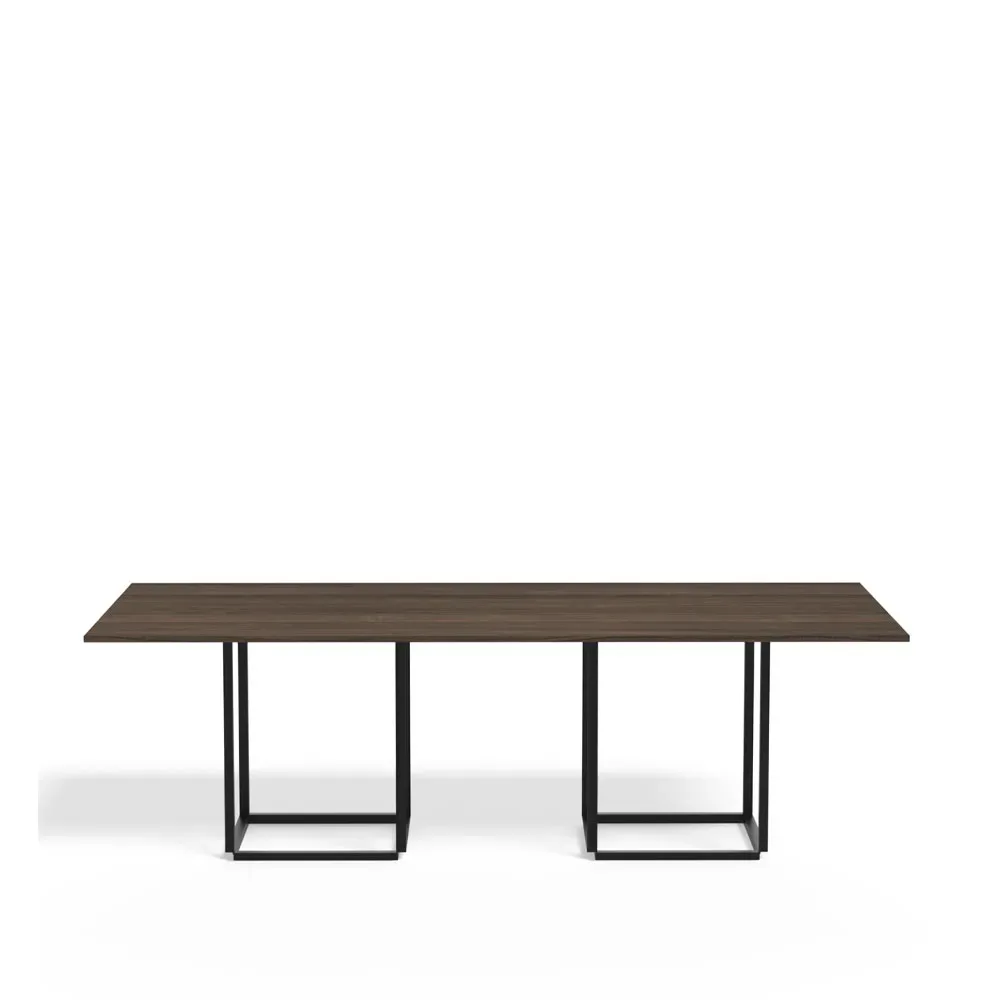 New Works Florence Esstisch rechteckig walnut, Schwarzes Gestell