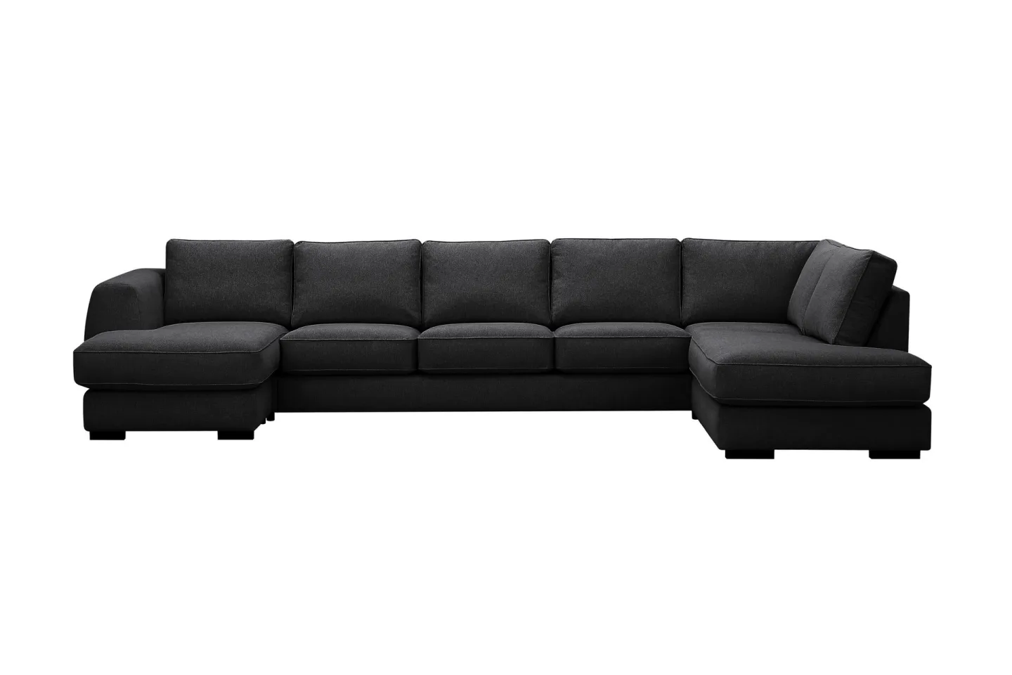 Optus 6-sits U-soffa med Divan och schäslong vänster - Svart
