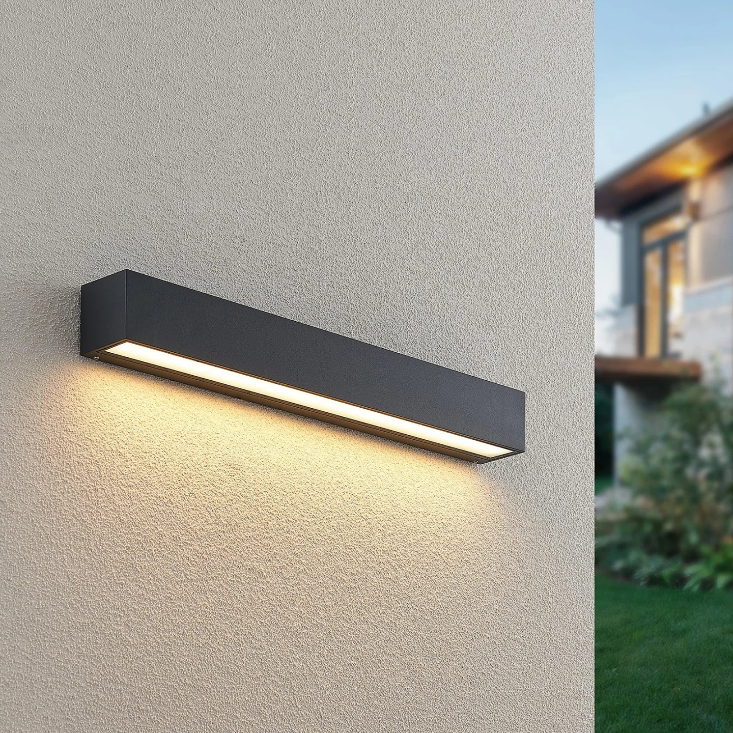 Krylo Außenwandleuchte IP65 Graphite - Lucande Lengo - Balkon - Modern - Aluminium - Eckig