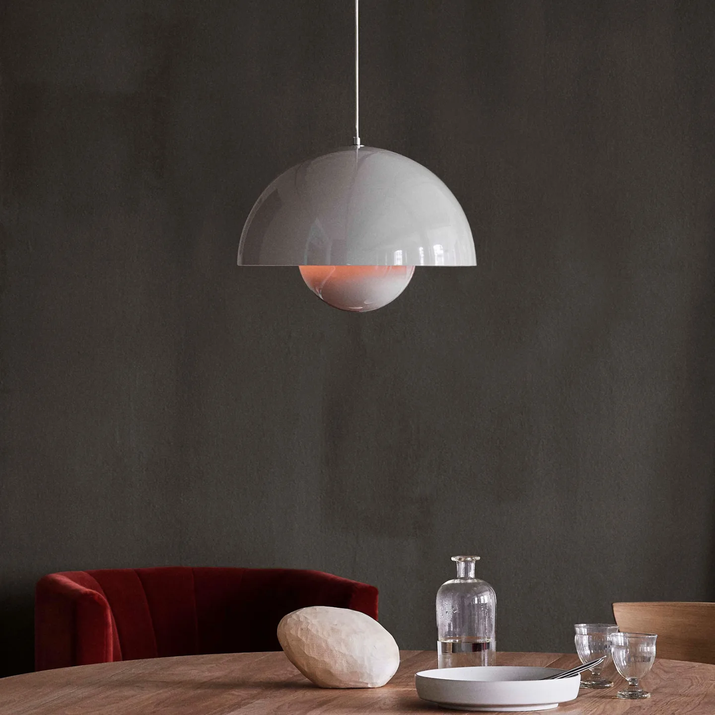 Flowerpot VP7 pendellampe Grey Beige - &Tradition - Stue - Design - Metal - Med én lyskilde
