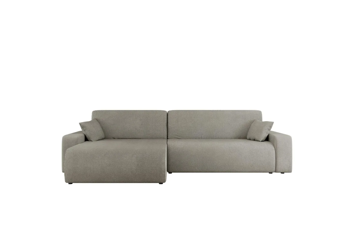 Barile Bäddsoffa med Divan 3-sits i Plysch - Grå