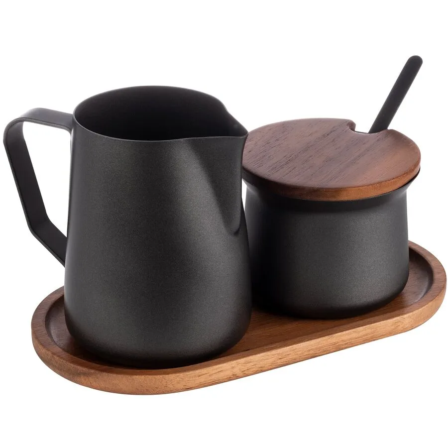 Milchkännchen-Set Aps braun/natur Edelstahl/holz