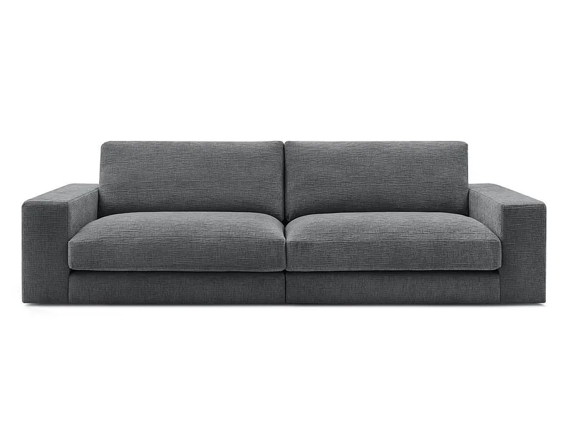 3er Sofa BOBOCHIC LEONARD Stoff mit Textur dunkelgrau