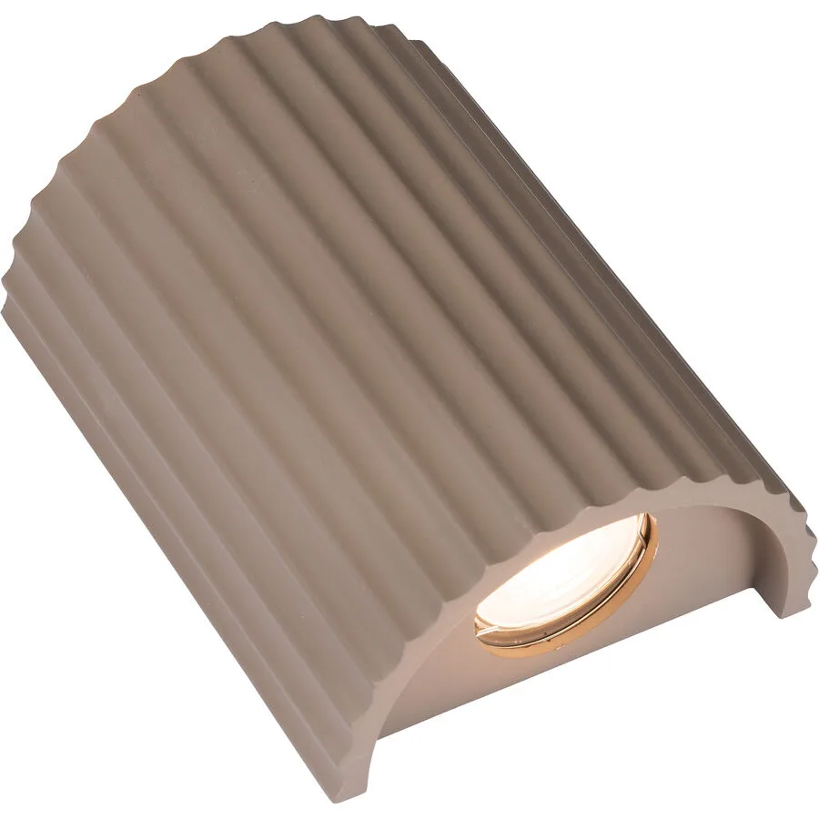 Wandlampe Enya Braun Gips 14 cm 18 cm - LED - LED Energiesparlampen
