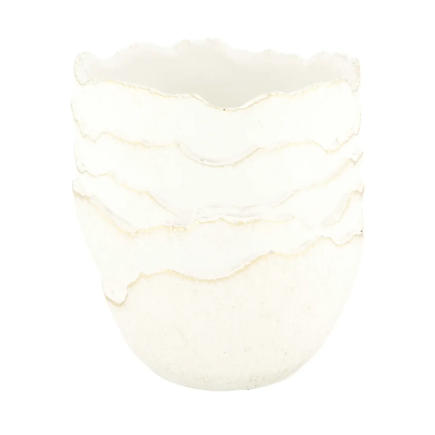 Decofinder Gefäss Zement, Weiss Gold T: 12 cm | Schubiger Möbel