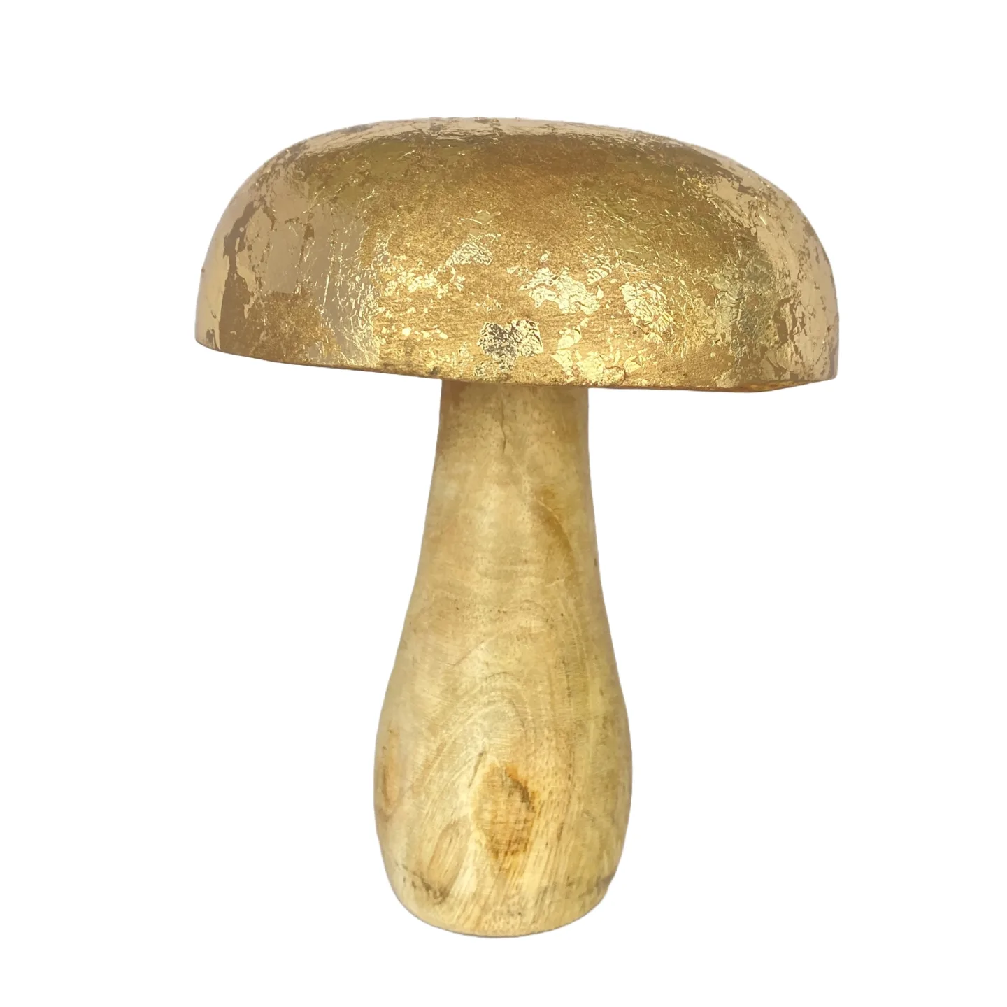 Decofinder Figur Pilz, Natur Gold H: 12 cm | Schubiger Möbel