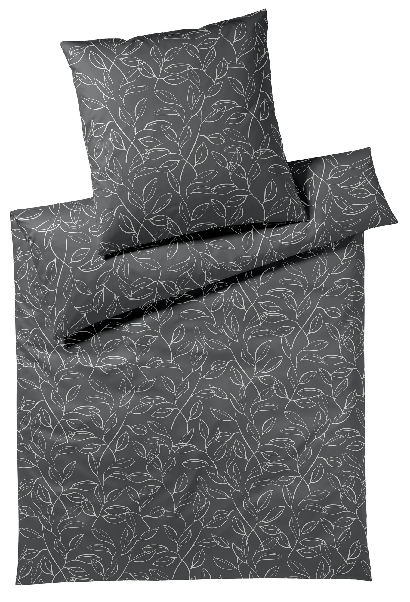 Elegante Bettwäsche Floral, Basalt Grau | Schubiger Möbel