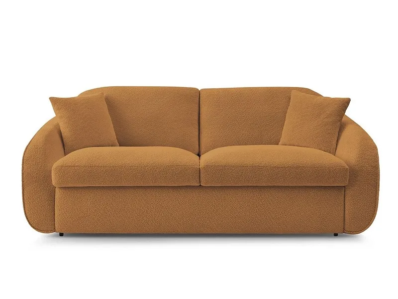 3er Sofa BOBOCHIC CEZANNE Boucle-Stoff gelb