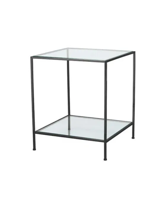 Fleur Side Table Black Chrome