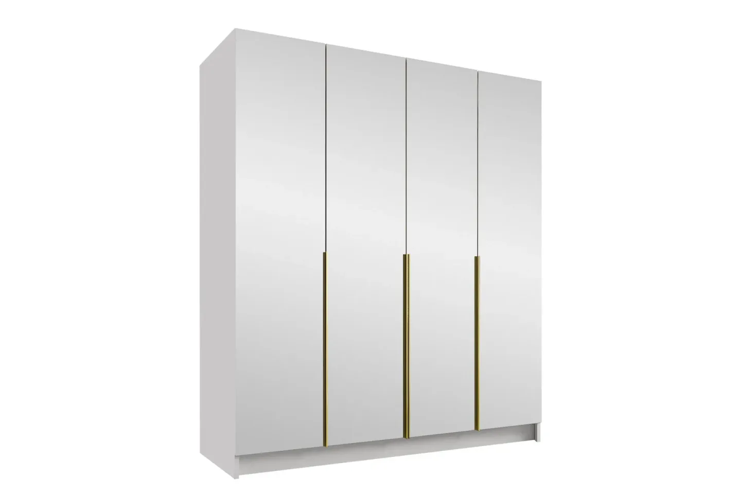 Vadstena Garderob med Spegel 200 cm - Vit/Guld