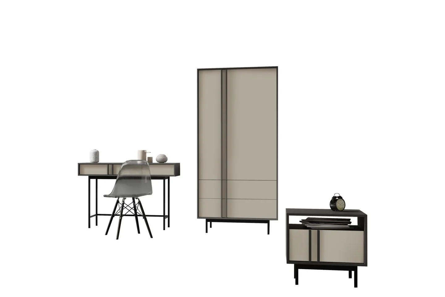 Farshian Möbelset För Vardagsrum - Grå/Beige