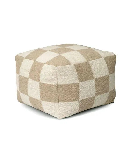Square puf hvid/natur