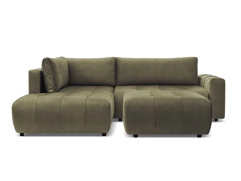 Ecksofa mit Hocker BOBOCHIC ARSENE Samt grün