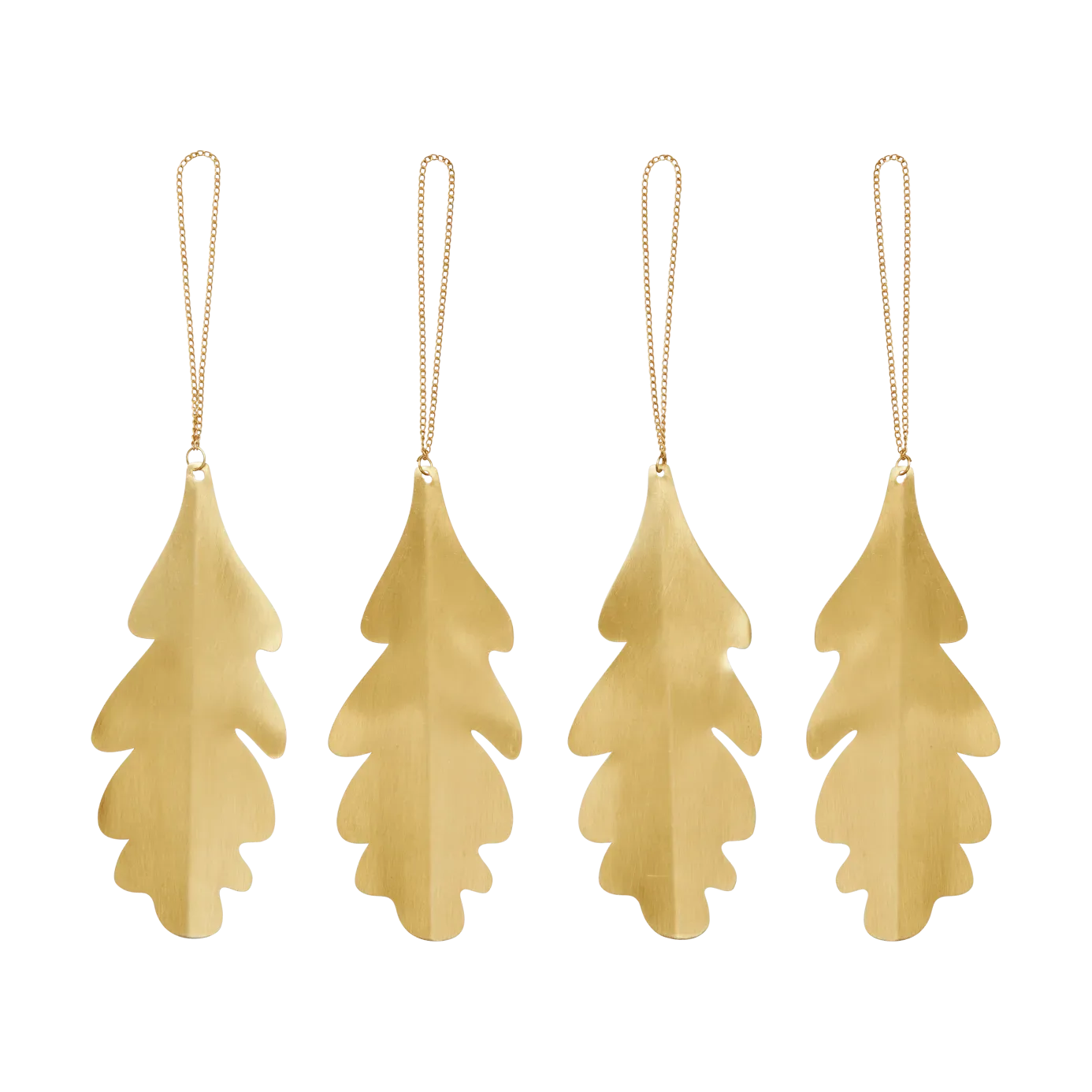 Ferm Living Oak leaf dekorationshängen 13,5 cm 4 pack Brass