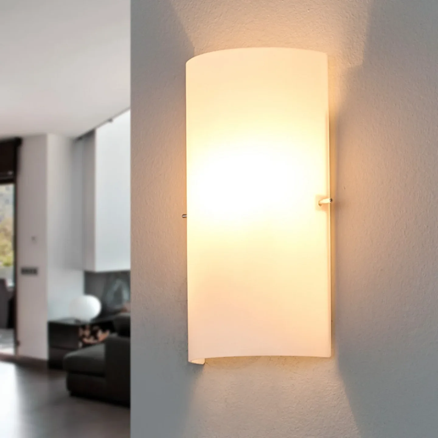 Sidra Wandleuchte White - Lucande - Wohnzimmer - Modern - Glas - Eckig