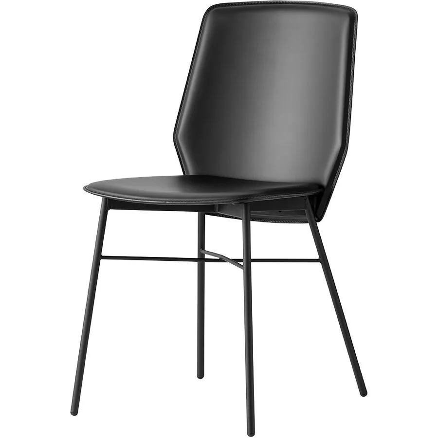 CONNUBIA Schalenstuhl 2er-Set Sibilla schwarz Metall / Leder B 56 cm