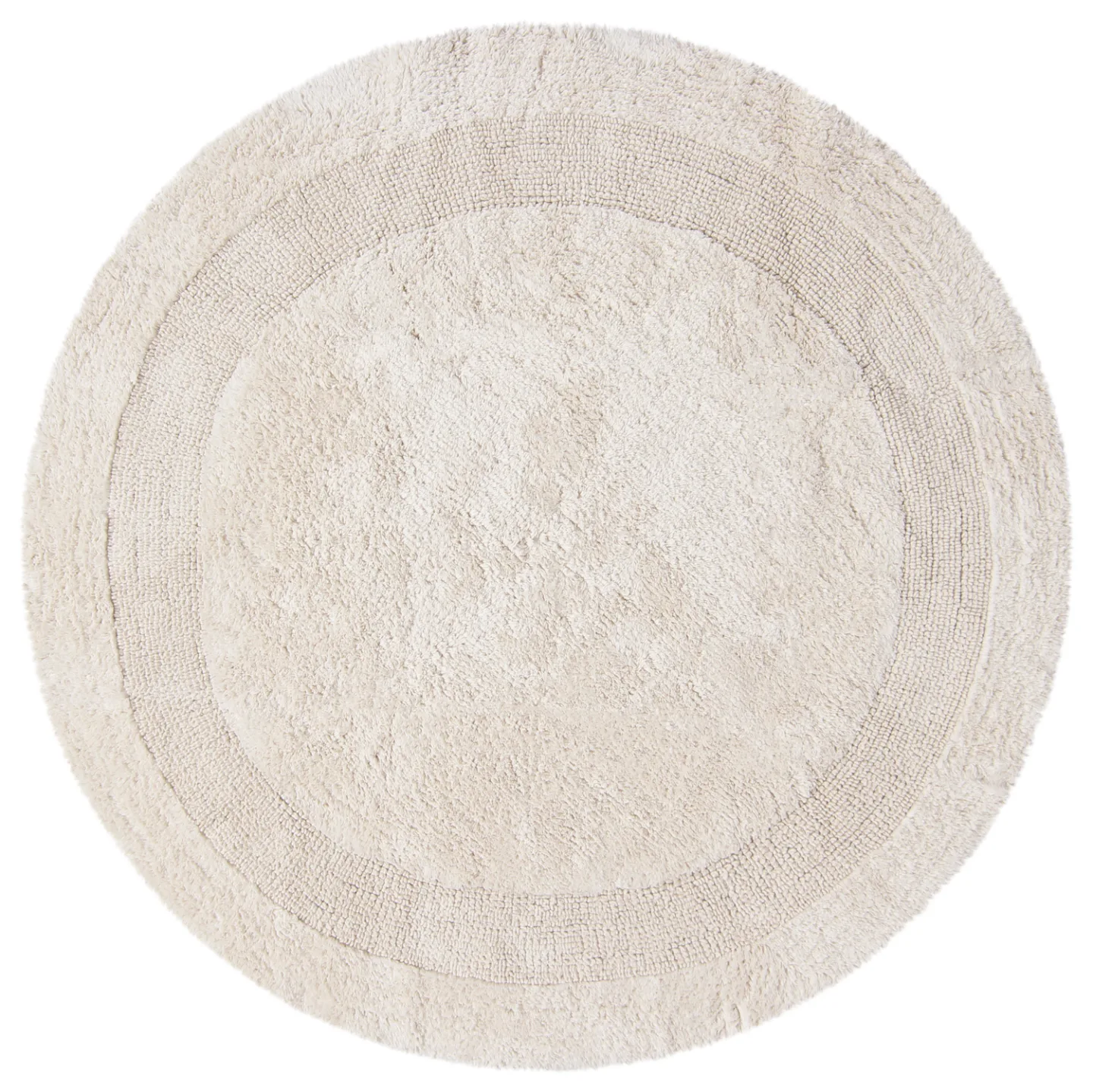 Rund baderomsmatte - Nila (off-white) (Størrelse: Ø 65 cm)