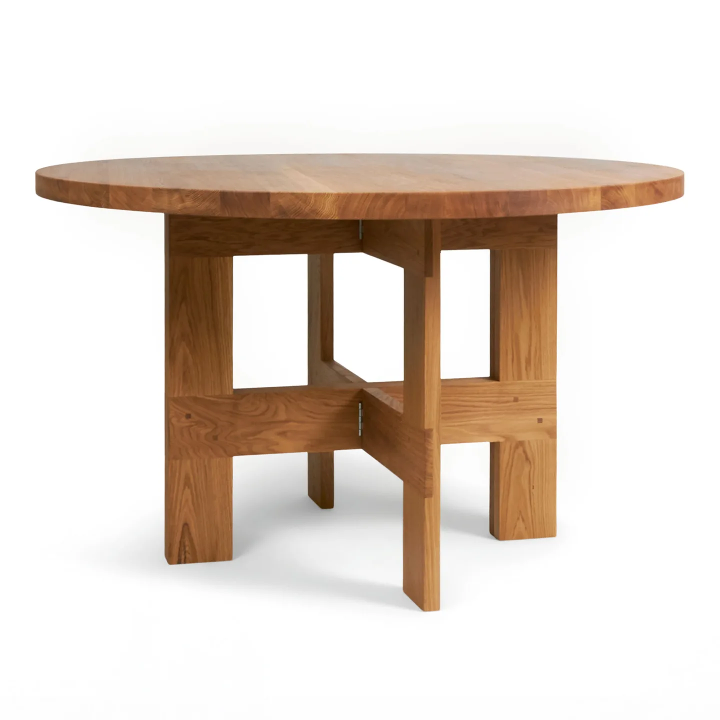 Frama - Farmhouse Trestle Round bord 120 cm natural oak - Matbord - Beige - Trä