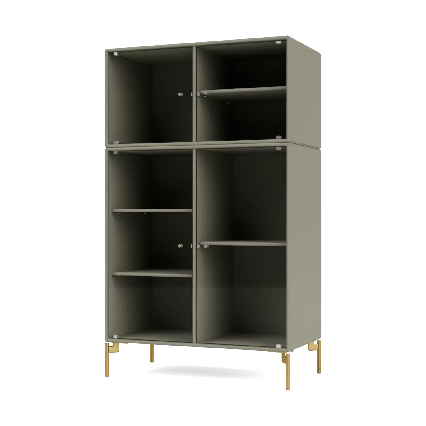 Montana Ripple III Vitrinenschrank 69,6x117,6x38 cm Fennel-Beine brass