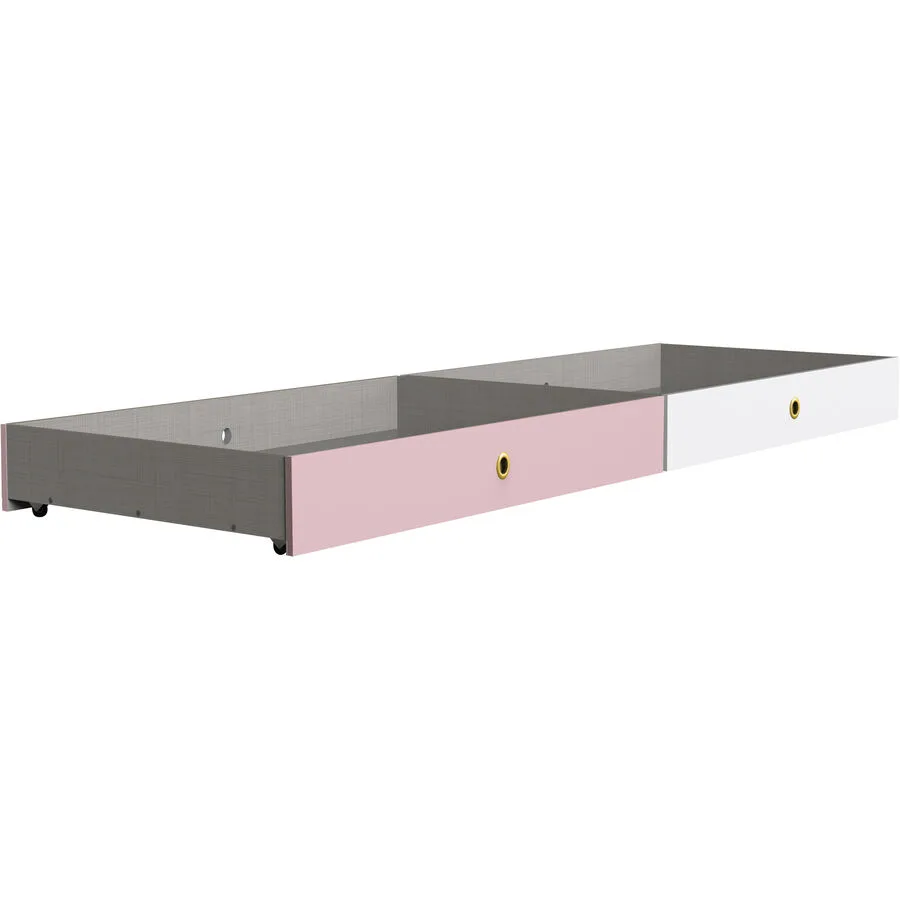 Bettschubkasten Cindra weiss/rosé Holzwerkstoff B 100 H 17 cm